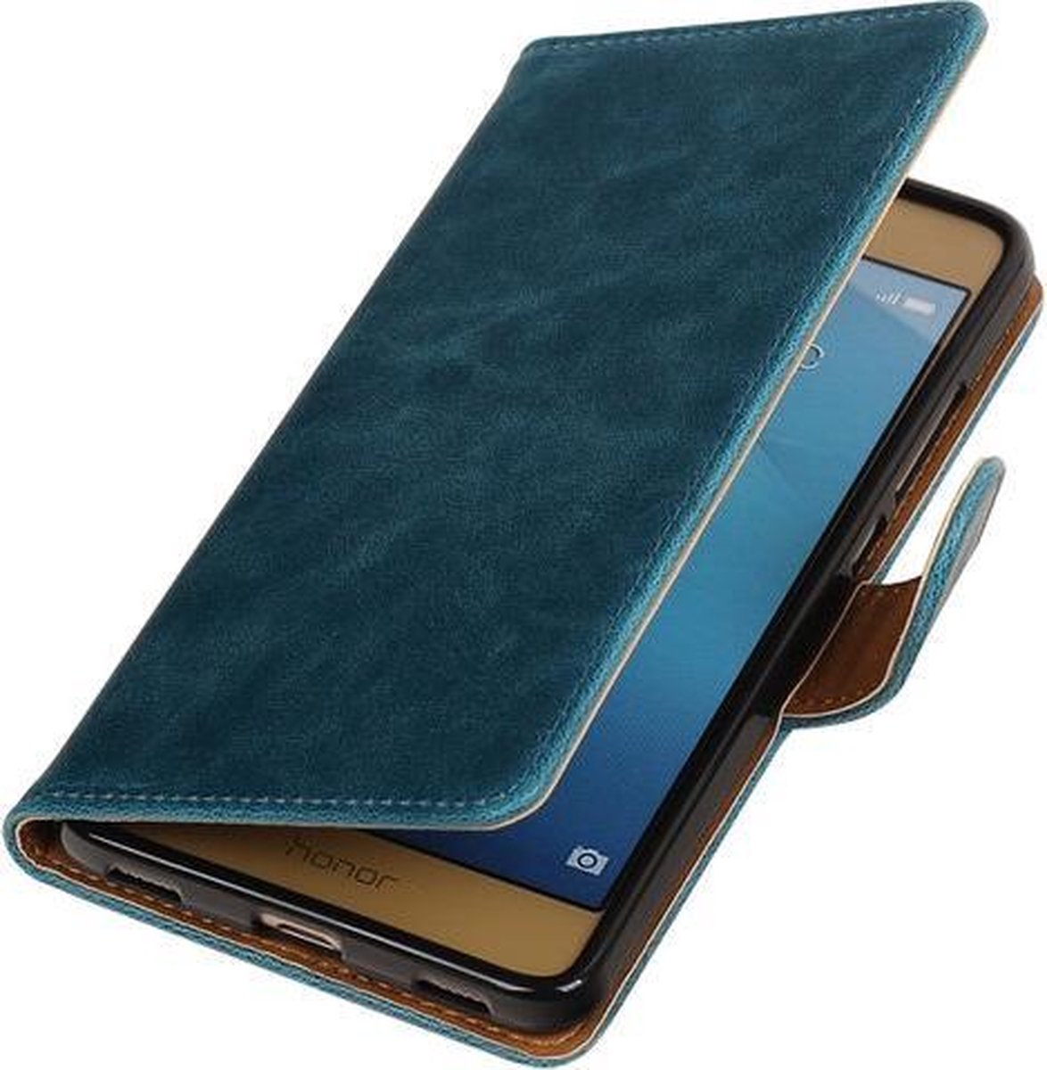 Blauw Pull-Up PU booktype wallet hoesje voor Huawei Honor 5c