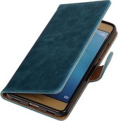 Blauw Pull-Up PU booktype wallet cover voor Huawei Honor 5c