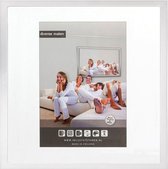 Vlakke Houten Wissellijst - Fotolijst - 30x30 cm - Helder Glas - Wit - 15 mm