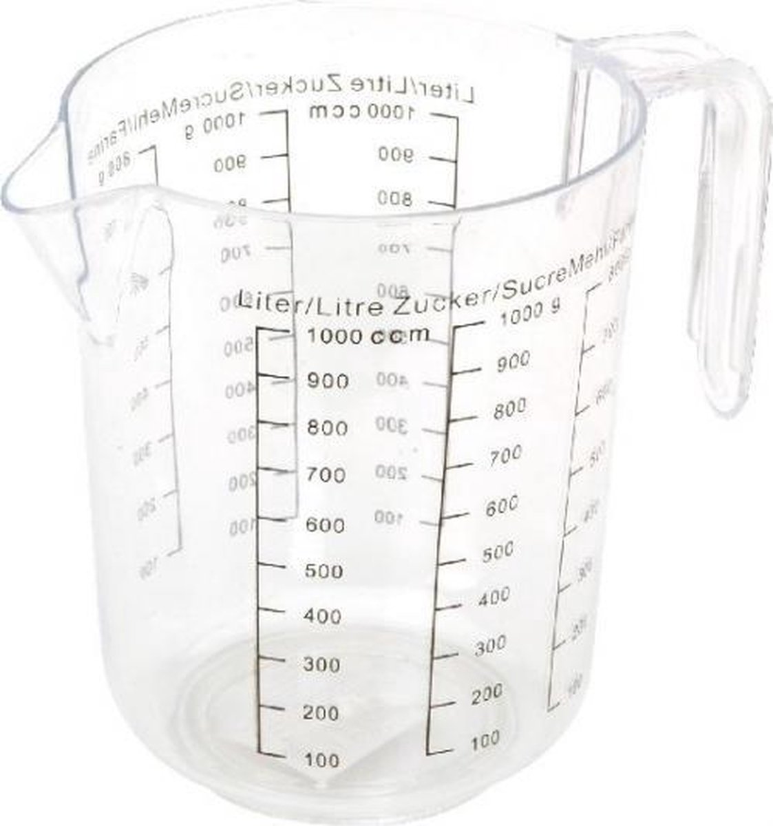Maatbeker 1 liter transparant - Merkloos