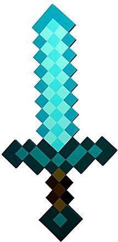 Foam Diamond Zwaard 60cm Gebaseerd op Minecraft Spel