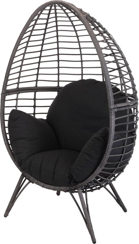 Egg chair Rotan grijs op pootjes | bol.com