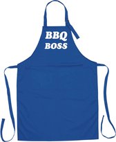 Mijncadeautje - Luxe BBQ schort - BBQ Boss - Royal Blue