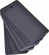 Set 100 labels stevig karton zwart - cadeaulabels - prijslabels - 9.5x4.5 cm. - geschulpt