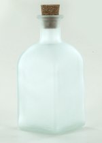 Glazen flessen 'satiné matglas' met kurk 250 ml per 3 stuks