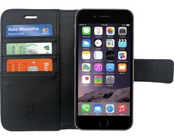 Hoesje geschikt voor iPhone 6 / 6s - Book Case Kunstleer Wallet Cover Portemonnee Pasjeshouder Hoes Zwart