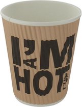 500x I'M Concept, Rippelcup, I'M a HOT cup, Karton en coating, 250ml - koffie thee limonade soep festival ribbel thema feest