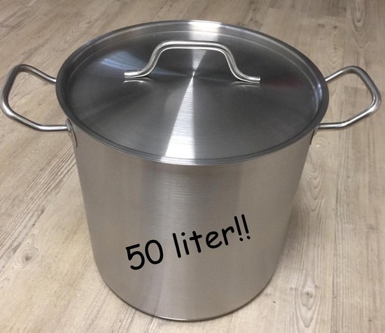 RVS kookpan 50 liter met dikke bol.com