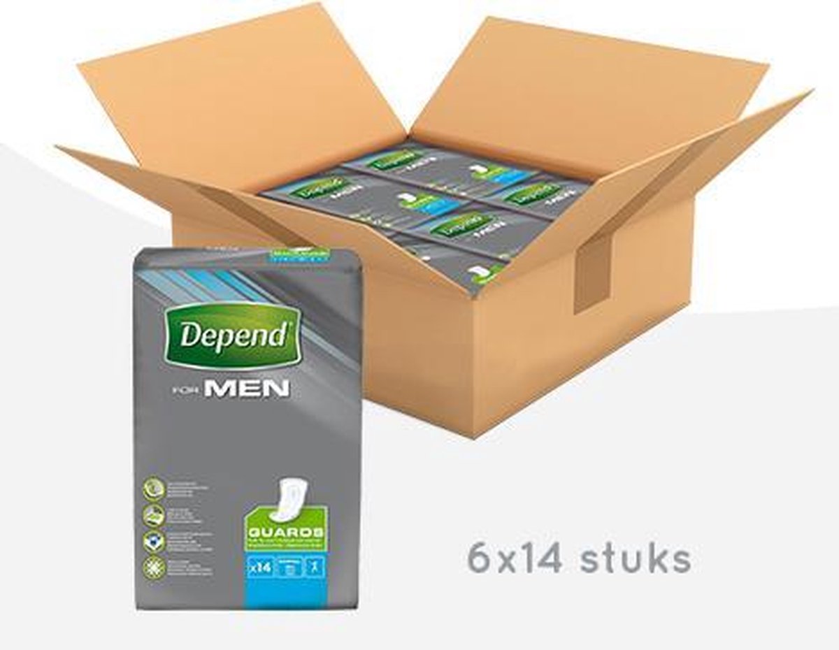 Goedkoopste Depend For Men Guards - Maandbox 84 stuks - incontinentie verband voor mannen