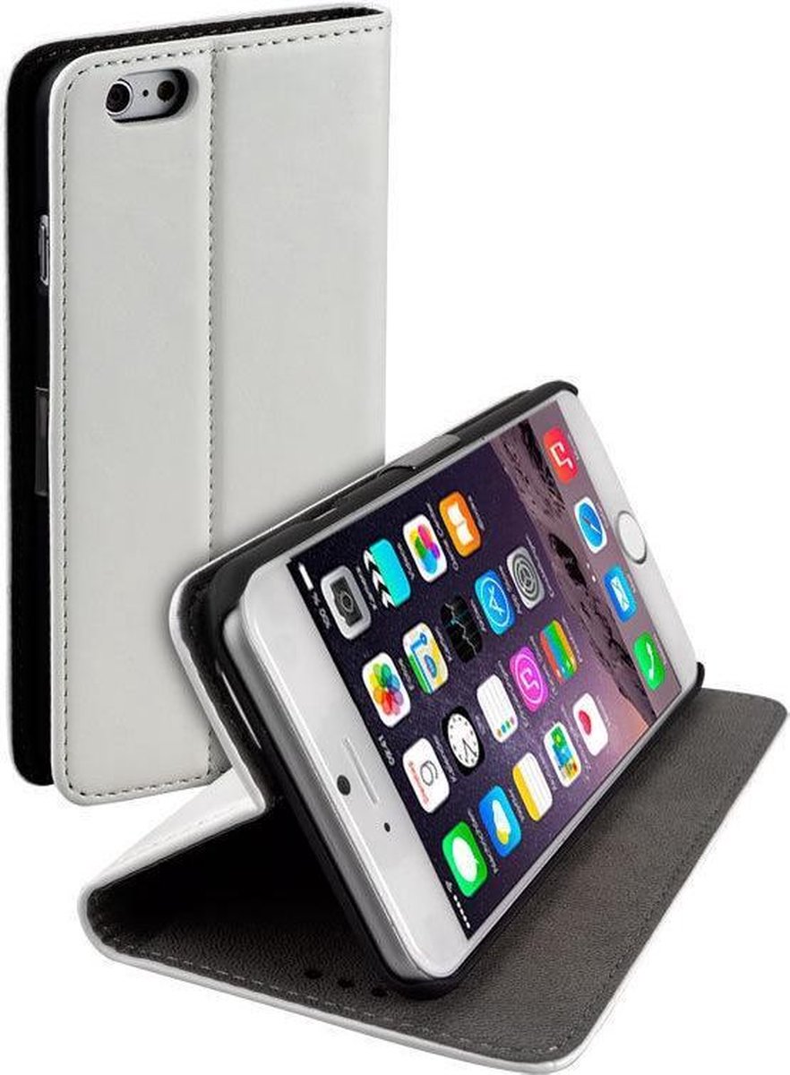 Lelycase Stand Case Book Style Flip Cover Hoesje Apple iPhone 6 (4,7 inch) Wit