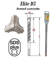 Betonboor Elite SDS-plus D3 * 16,00x310 mm boorkop met 3-snijvlakken voor gewapend beton