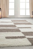 Hoogpolig shaggy vloerkleed - Manhattan 120x170 CM Beige  3 CM