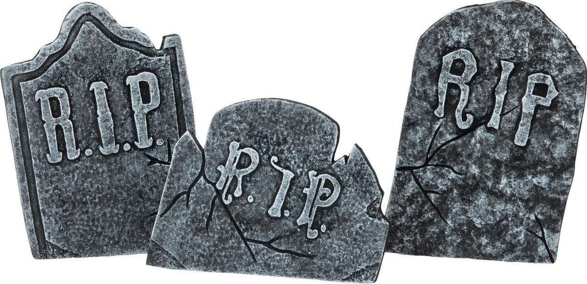 Europalms - Halloween - Decoratie - Versiering - Accesoires - grafsteen Set