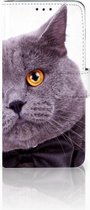 Geschikt voor Samsung Galaxy S10 Plus Bookcover hoesje Kat