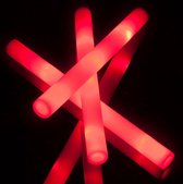Foam sticks – LED – Feestpakket verjaardag – Lichtstaaf – Rood – 50 stuks