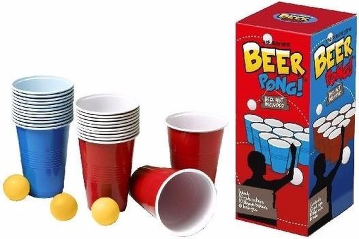Beer Pong set met red en blue cups - herbruikbare bekers | Games | bol.com