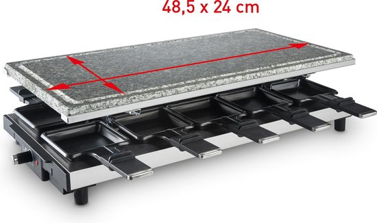 FRITEL Steengrill SG 4195 - Tafelgrill / Raclette - Natuursteen - 1700W - 48,5 x 24 cm - 2 to 10 Pers.+ 10 Pannetjes - PFAS vrij — afbeelding 2