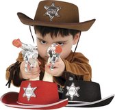 24 stuks: Hoed vilt Sheriff kid in 3 kleuren - assorti