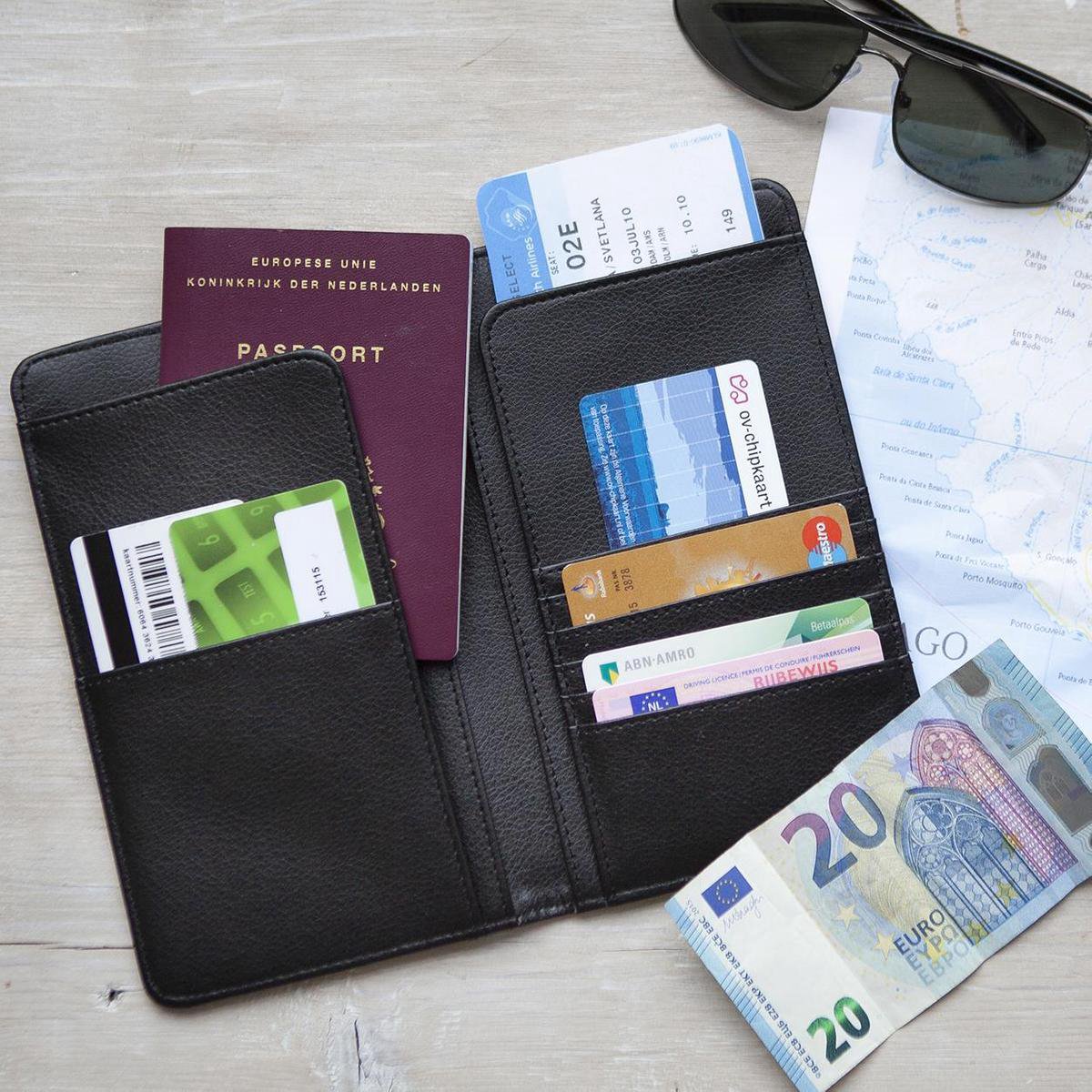 Aanpasbare reisportemonnee met imitatieleren balg een complete bijbehorende portemonnee portemonnee Tassen & portemonnees Bagage & Reizen Reisportefeuilles 