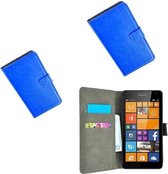 Nokia Lumia 530 Wallet Bookcase hoesje Blauw