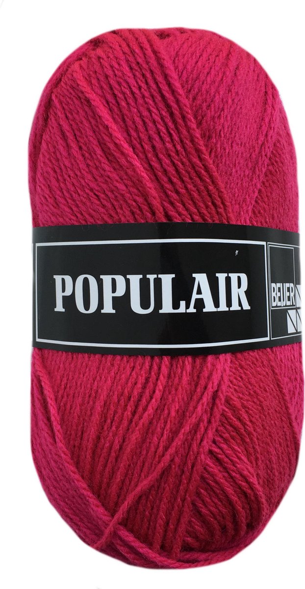 Beijer BV Populair acryl garen - fuchsia roze (64) - naald 3,5 a 4 - 1 bol