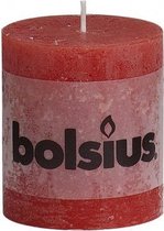 Bolsius Rustiek Stompkaars - 80/68 mm - 6 stuks - Rood