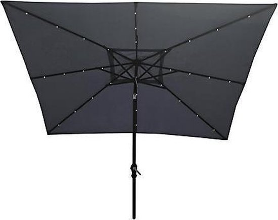 SenS-Line parasol met LED verlichting vierkant 270x210cm. |