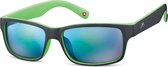 Montana MS27E - Zonnebril -New Wayfarer style - Zwart en Groen - Lensbreedte 56 mm