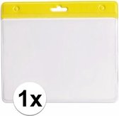 Multipack van 10x Badgehouder geel 11,5 x 9,5 cm