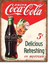 Retro Coca-Cola Wandbord 'Sprite Boy & Contour fles' Metaal - 30 x 40cm