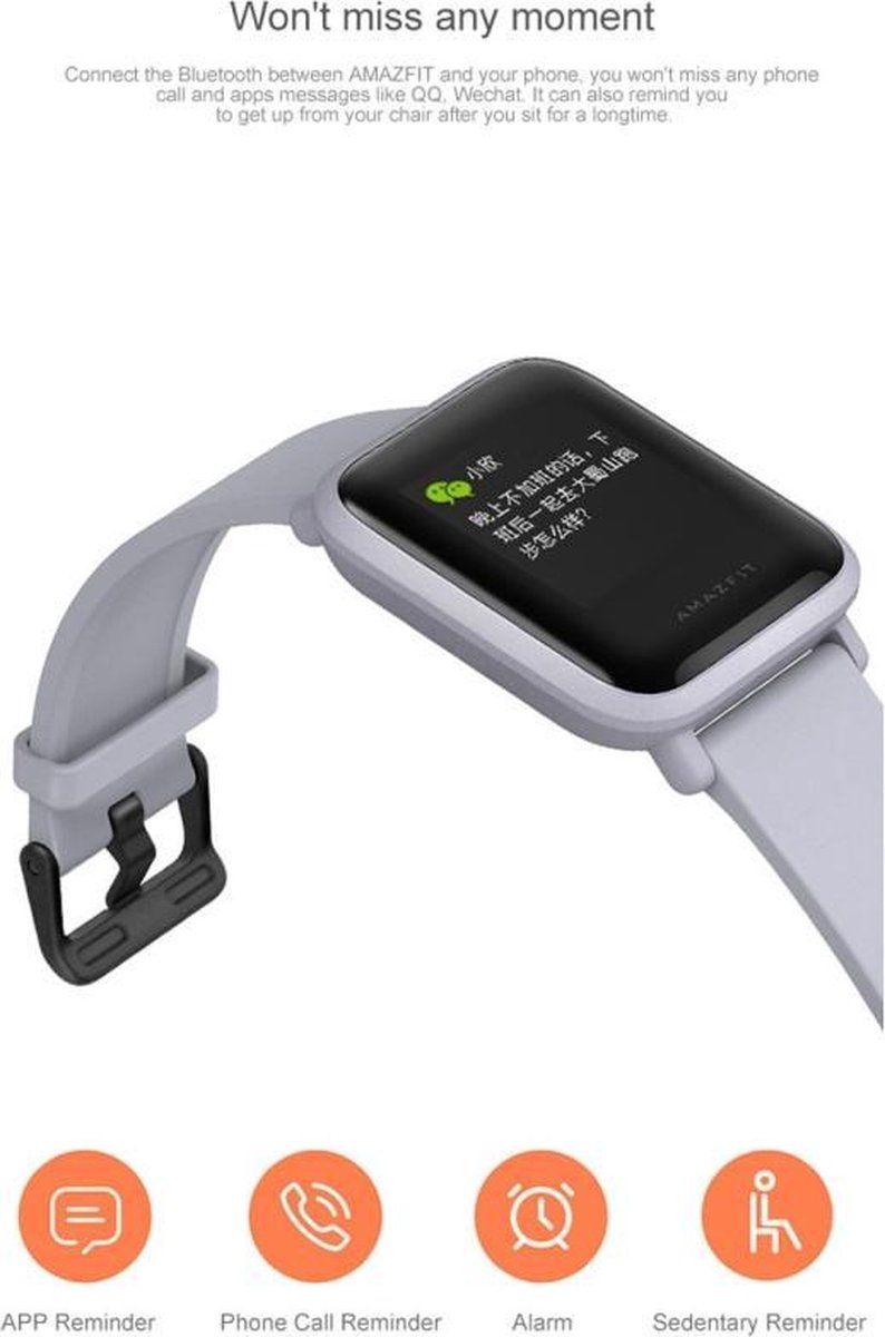 Smartwatch - Geschikt voor Xiaomi Amazfit Bip Lite Version Ultra-light 1.28  inch - | bol.com