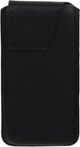 BestCases.nl Samsung Galaxy A3 2016 - Universele Leder look insteekhoes/pouch Model 1 - Zwart Medium