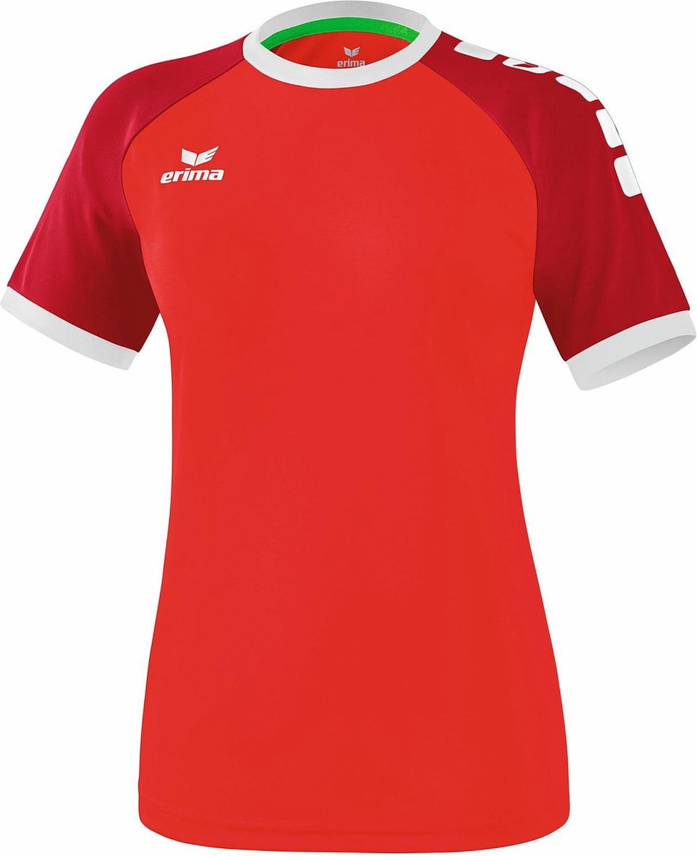 Erima Zenari 3.0 SS Shirt Dames Sportshirt - Maat M  - Vrouwen - rood/wit