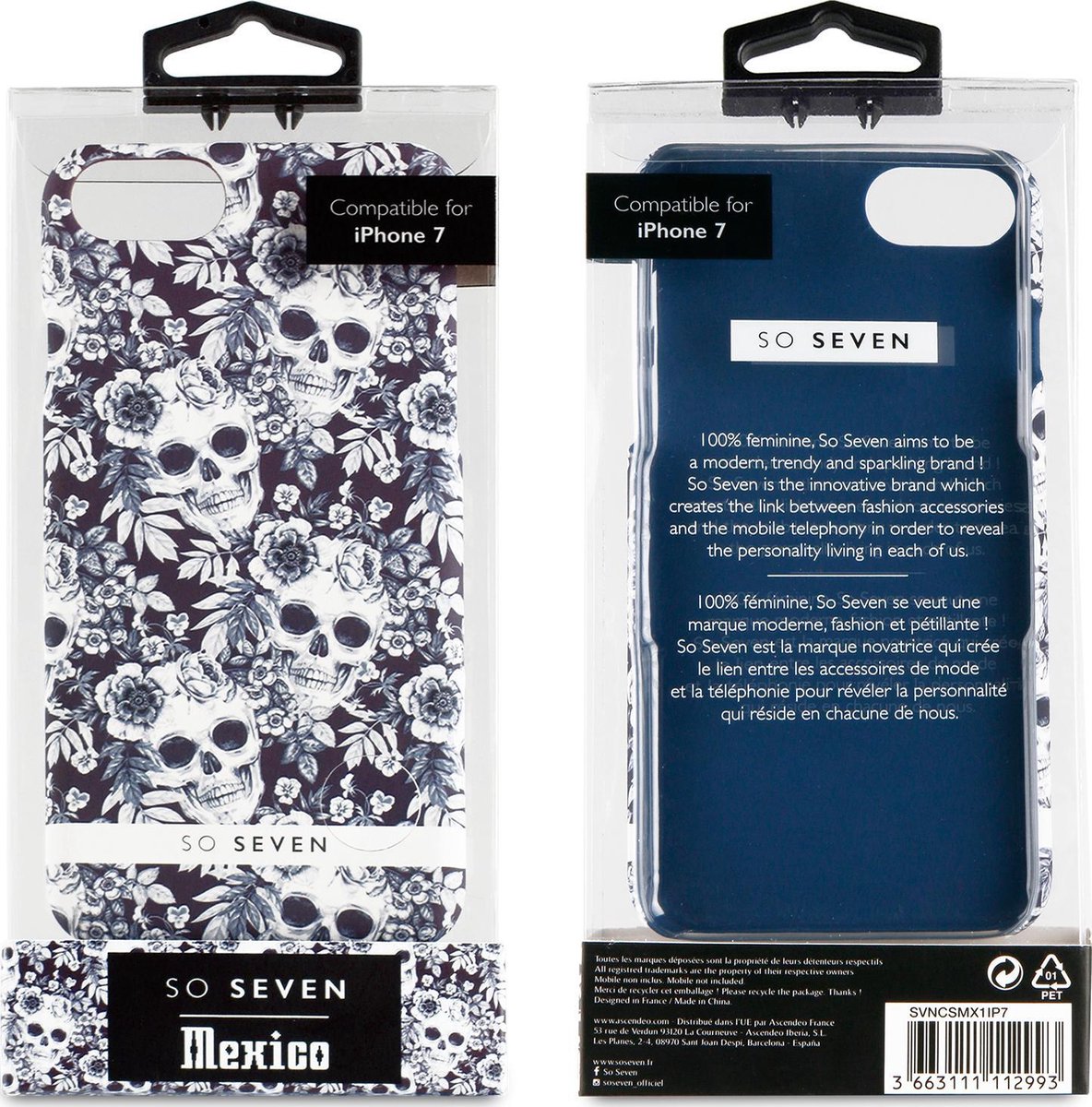So Seven Mexico back case -blauw - voor Apple iPhone 7;Apple iPhone 8