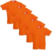 Fruit of the Loom Original Kids T-shirt 5 stuks oranje maat 104