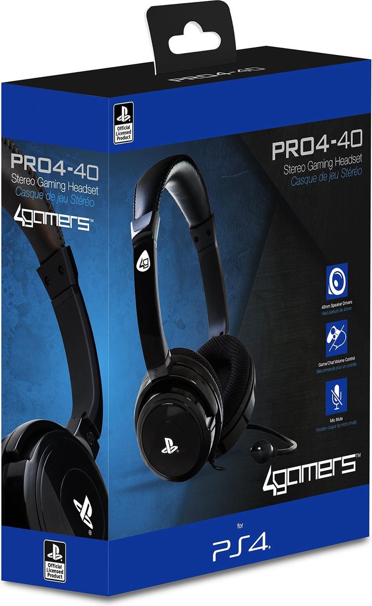 4Gamers PRO4 40 Gaming Headset Wit PS4 bol