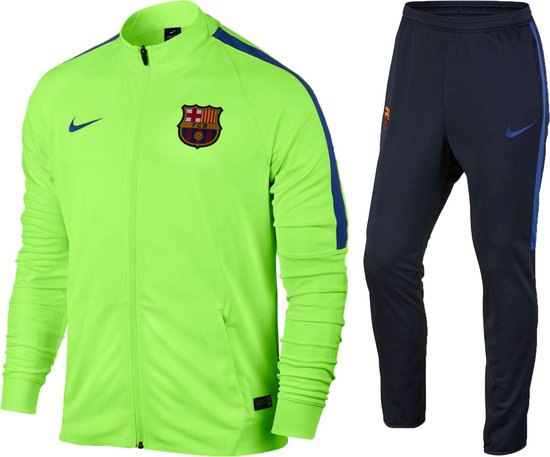 trek de wol over de ogen Gepolijst gebaar Nike FC Barcelona Trainingspak - Maat S - Mannen - lime groen/blauw |  bol.com