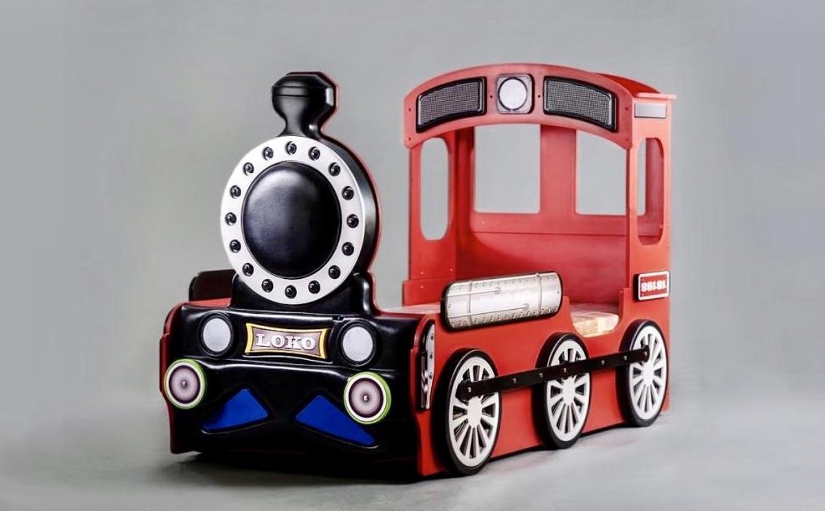 Kinderbed Trein-Locomotief rood (4 kleuren) incl. matras