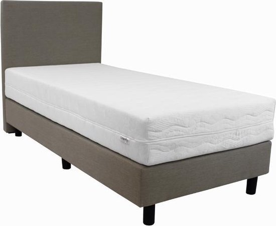 Bedworld Boxspring 1 persoons bed - Eenpersoons bed - 90x190 cm - Matras - Beige | bol.com