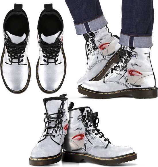 Mannen schoenen leer. Wit gothic stijl maat 40 | bol.com