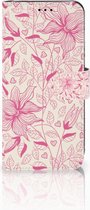 Bookcase hoesje Huawei P20 Lite Pink Flowers