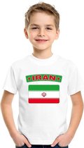 T-shirt met Iraanse vlag wit kinderen XS (110-116)