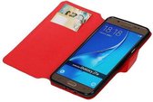 Mobieletelefoonhoesje.nl - Cross Pattern TPU Bookstyle Hoesje voor Samsung Galaxy J7 (2016) Rood