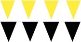 Zwart/Gele feest punt vlaggetjes pakket - 200 meter - slingers / vlaggenlijn