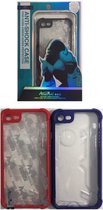 King Kong Anti-Shock - Hard Back Cover voor Apple iPhone 6 Plus/6S Plus - Transparant met Blauwe Rand