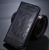 Luxe lederen bookcover / flip case - Samsung Galaxy S8 - antraciet grijs