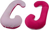 Body pillow - 240 cm - minky dot en ruitjes - roze