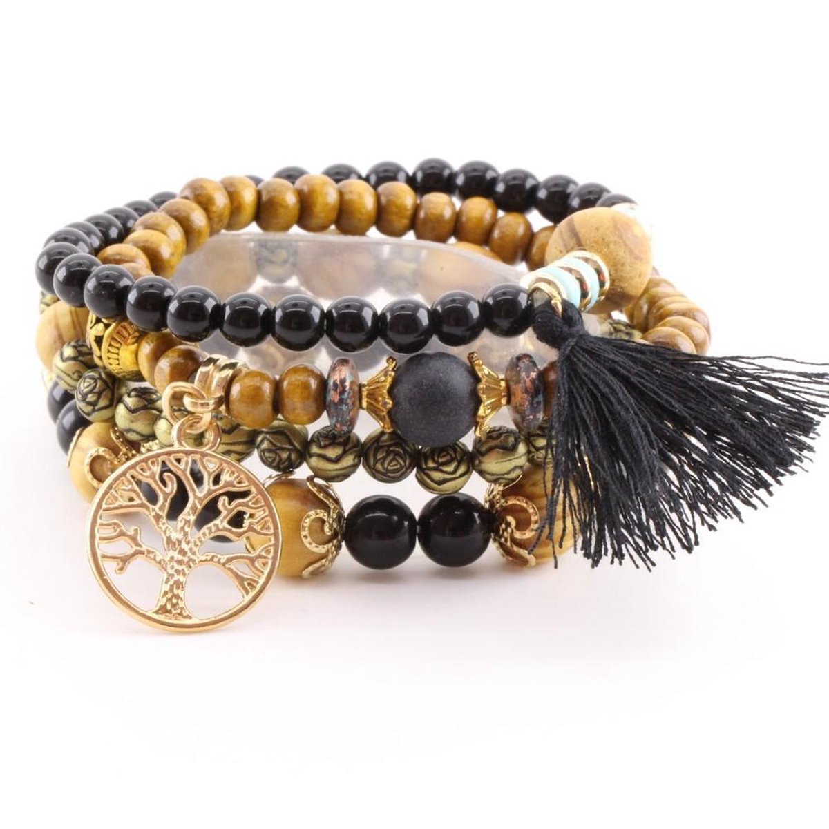 Dames kralenarmband, met tree of life bedel