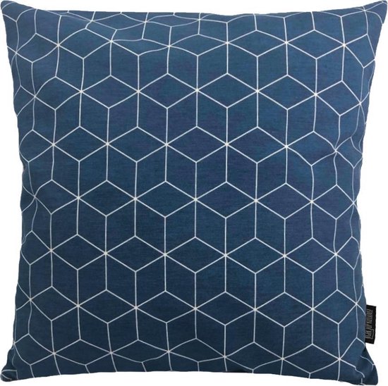 Geometric Blue Kussenhoes | Katoen / Polyester | 45 x 45 cm | Blauw