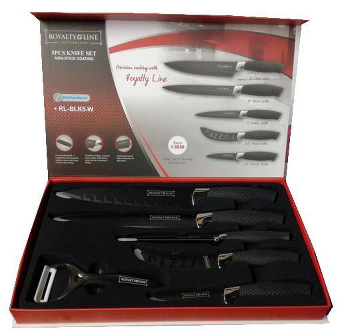 Royalty Line 5Piece Marble Coating Knife Set